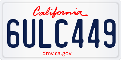 CA license plate 6ULC449