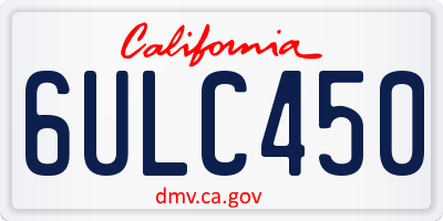 CA license plate 6ULC450