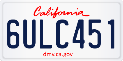 CA license plate 6ULC451