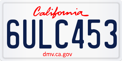CA license plate 6ULC453