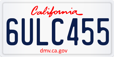 CA license plate 6ULC455