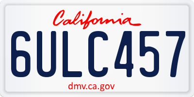 CA license plate 6ULC457
