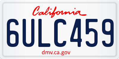 CA license plate 6ULC459
