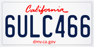 CA license plate 6ULC466