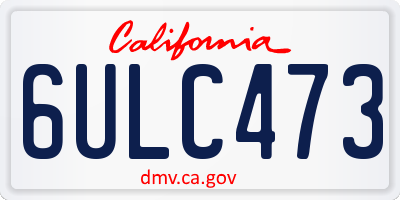 CA license plate 6ULC473