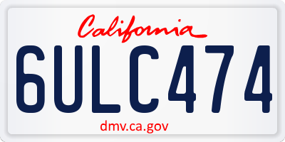 CA license plate 6ULC474