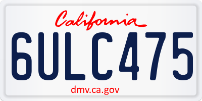 CA license plate 6ULC475