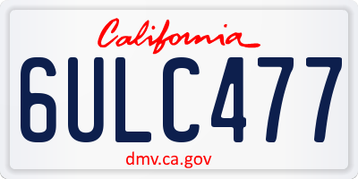 CA license plate 6ULC477