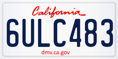 CA license plate 6ULC483