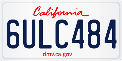 CA license plate 6ULC484