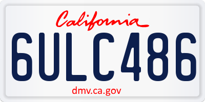 CA license plate 6ULC486