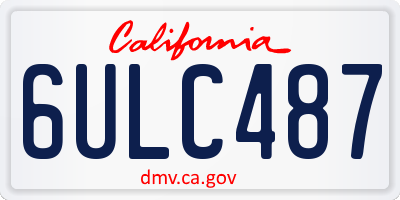 CA license plate 6ULC487