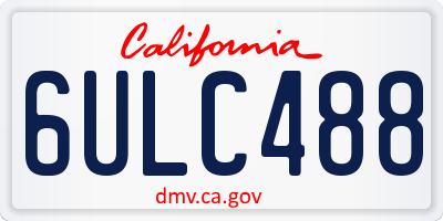 CA license plate 6ULC488