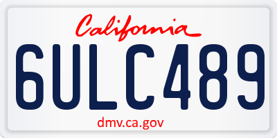 CA license plate 6ULC489
