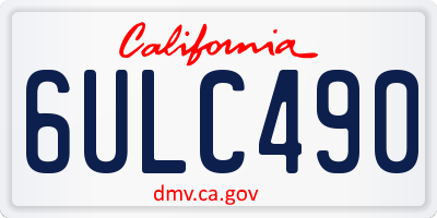 CA license plate 6ULC490