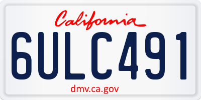 CA license plate 6ULC491