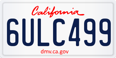 CA license plate 6ULC499