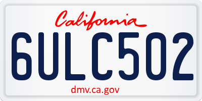 CA license plate 6ULC502