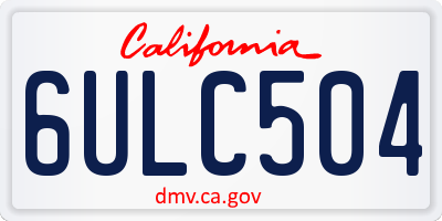 CA license plate 6ULC504