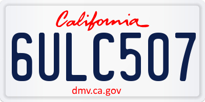 CA license plate 6ULC507