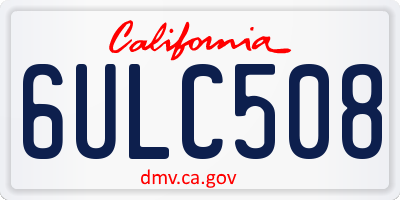 CA license plate 6ULC508