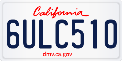 CA license plate 6ULC510