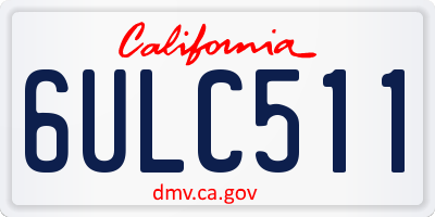 CA license plate 6ULC511