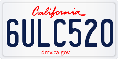 CA license plate 6ULC520