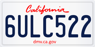 CA license plate 6ULC522