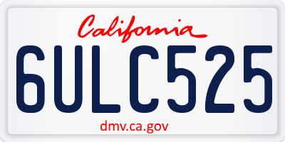 CA license plate 6ULC525