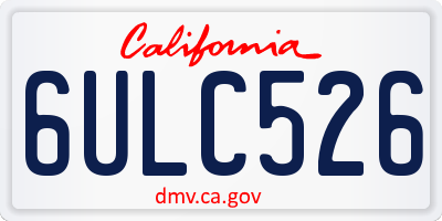 CA license plate 6ULC526