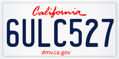 CA license plate 6ULC527