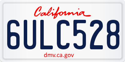 CA license plate 6ULC528