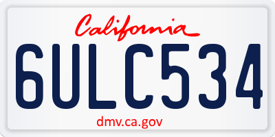CA license plate 6ULC534