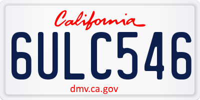 CA license plate 6ULC546