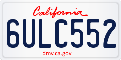 CA license plate 6ULC552