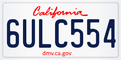 CA license plate 6ULC554