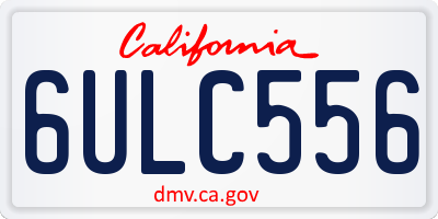 CA license plate 6ULC556