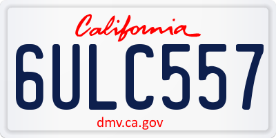 CA license plate 6ULC557