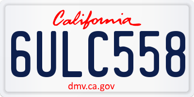 CA license plate 6ULC558