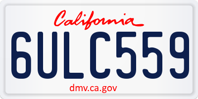 CA license plate 6ULC559