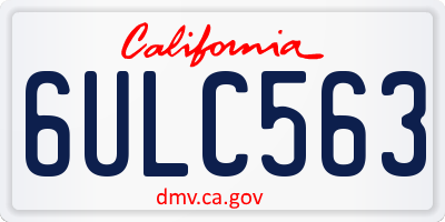 CA license plate 6ULC563