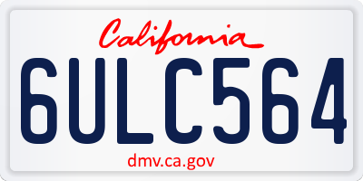 CA license plate 6ULC564