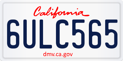 CA license plate 6ULC565