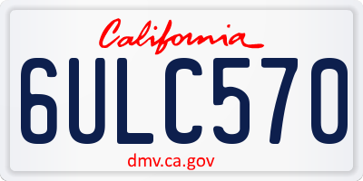 CA license plate 6ULC570