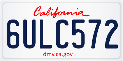 CA license plate 6ULC572