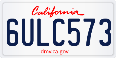 CA license plate 6ULC573