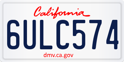 CA license plate 6ULC574