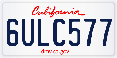 CA license plate 6ULC577