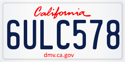 CA license plate 6ULC578